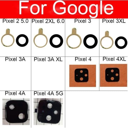 Back Camera Glass Lens For HTC Google Pixel 2 5.0 2XL 6.0 3 3XL 3A XL 4 4XL 4A 5G Rear Camera Lens + Adhesive Replacement Parts