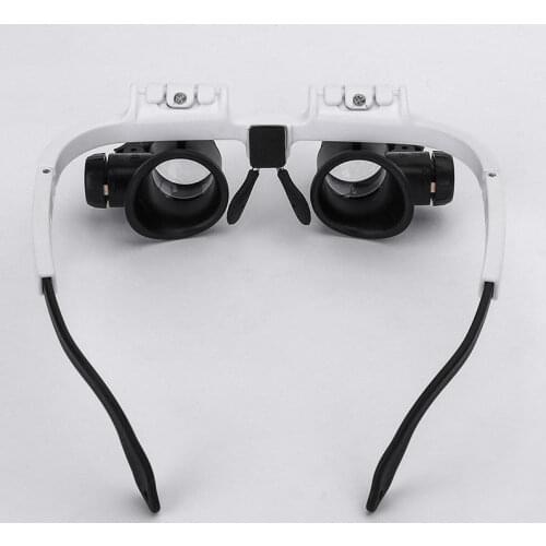 Adjustable Lens Lighted Magnifing Glass with LED Light Jewel Watch Repair Glasses Magnifier LED Head Eye Binoculars Loupe