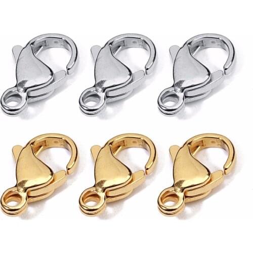 10/25pcs Stainless Steel Lobster Clasps Hooks End Clasps Connectors For Necklace Bracelet Jewelry Making Accessories Wholesale