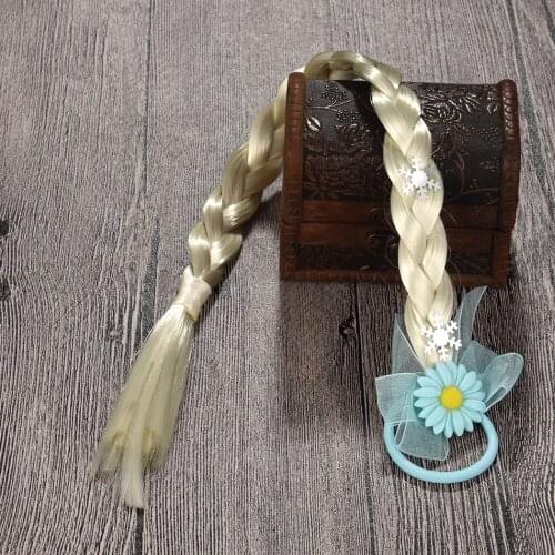 Idealway Handmade Blue Lace Flower Girl Women Hair Accessories Fake Braid Hair Extension Headbands Fashion Boho Jewelry