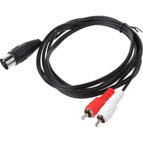0.5M/1.5M 5 Pin Din Male to 2 RCA Male Video Adapter Cable Wire Cord Connector for DVD Player QXNF