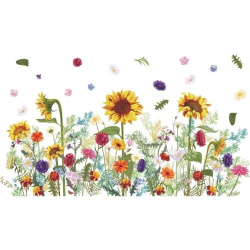 1 Set Of Wall Stickers 100*57cm Green Plants Flowers Wall Sticker Living Room Home Decor Stickers High Quality