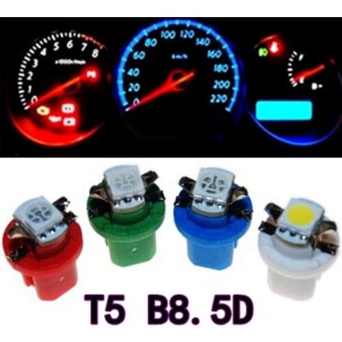 1pc B8.5d b8.5 509T 5050 Led 1 SMD T5 Lamp Car Gauge Speedo Dash Bulb Dashboard instrument Light 12v blue red green white yellow