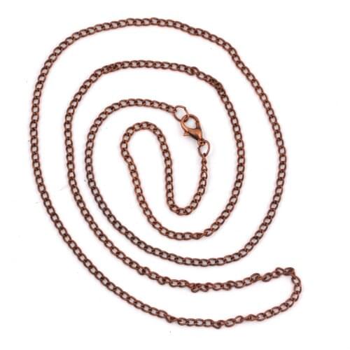 100-Unique Wholesale 10 Pcs 4 Color Alloy Link Chain Width 3 mm Necklace Length 80 cm Jewelry