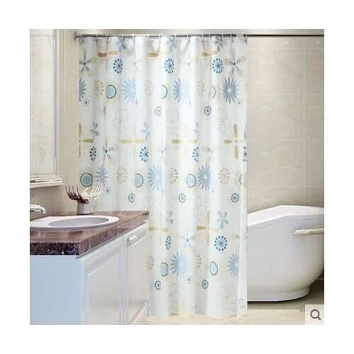 High Quality PEVA Eco-friendly Shower Curtains Waterproof Polyester Bathroom Accessories shower curtain With Hooks