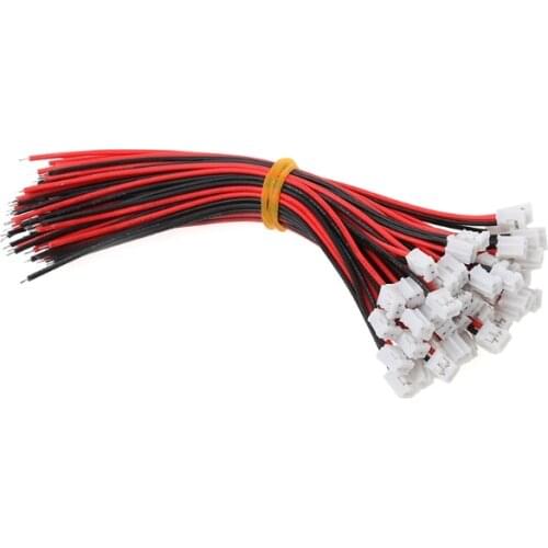 50 SETS Mini Micro JST 2.0 PH 2-Pin Connector Plug with Wires Cables 120MM 26AWG