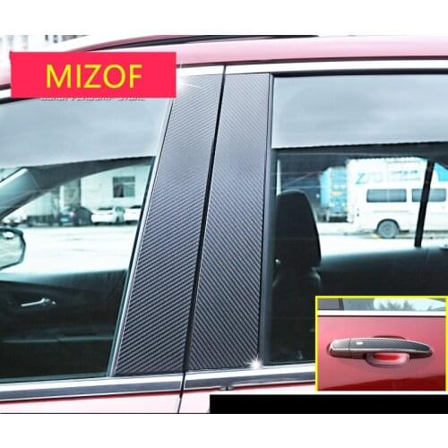 6PCS/SET PVC Carbin Fibre Window Exerior BC Middle PillarFor Chevrolet Equinox 2017 2018 ACB002