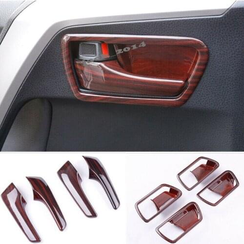 ABS Peach wood grain Door Handle bowl Panel cover trim For Toyota RAV4 2016 2017 2018