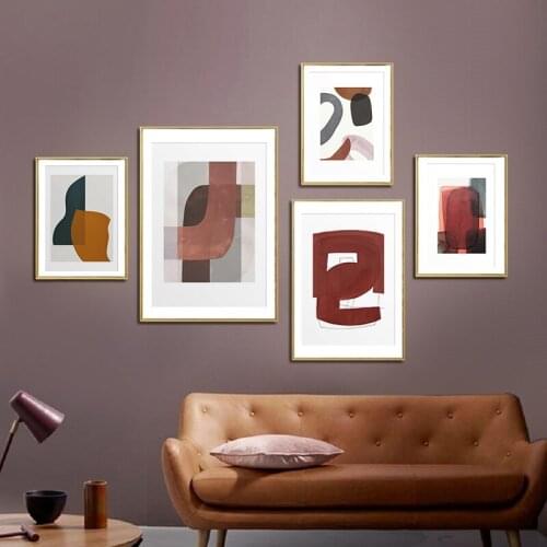 Abstract Minimalist Graphics Canvas Print Painting Geometric Poster Modern Wall Art Pictures for Living Room Office Decoration