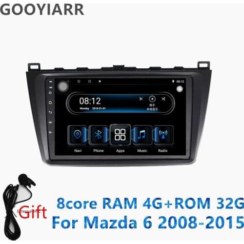 1din stereo Android car Multimedia Player 8 core RAM4G+ROM32G gps navigation for Mazda6 2008 2009 2010 2011 2012 2013 2014 2015