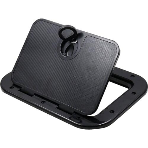 Black Non Slip Access Hatch Twist Out w/ Lock for RV Marine Boat Kayak - 14.96 x 11.02 inch / 380 x 280mm