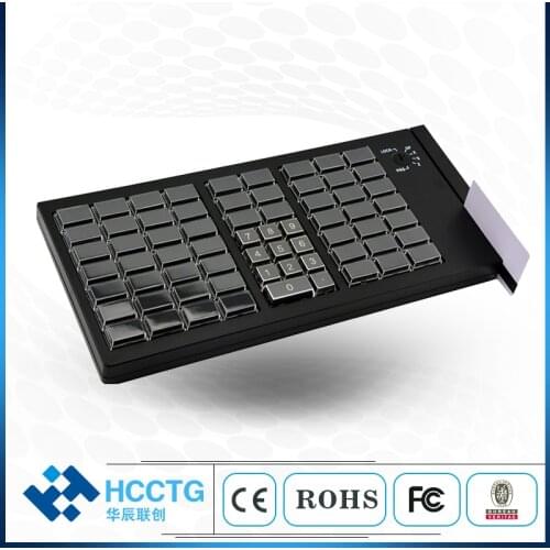 Cheap Keyboard 66 keys USB/PS/2 Wired With MSR Magentic Track 1 2 3 KB66 Programmable Keyboard For Computer Pos Machine KB66