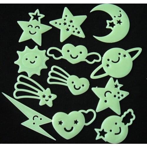 Unisex Childrens Stereo Cute Cartoon Fashion Stars Luminous Fluorescence Wall Act The Role Ofing Is Tasted Student Plastic