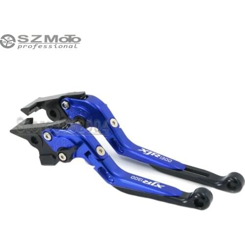 For YAMAHA XJR1300 XJR 1300 2004-2014 2013 Front Rear Brake Lever Motorcycle Adjustabale Folding Extendable With Logo Blue Red