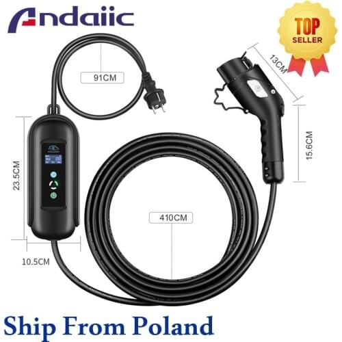 Car Charger type 2 Portable EV Charging Box Cable Switchable 8/10/13/16A Schuko Plug Electric Vehicle EVSE