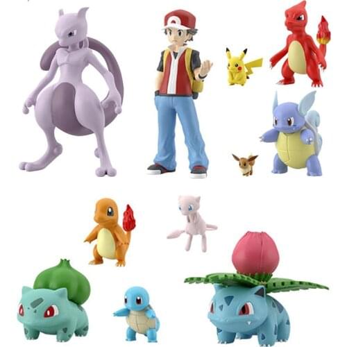 Bandai Genuine Pokemon 1/20 SCALE WORLD Charmeleon Pikachu Mewtwo Scorbunny Sobble Action Figure Model Toys Ornament