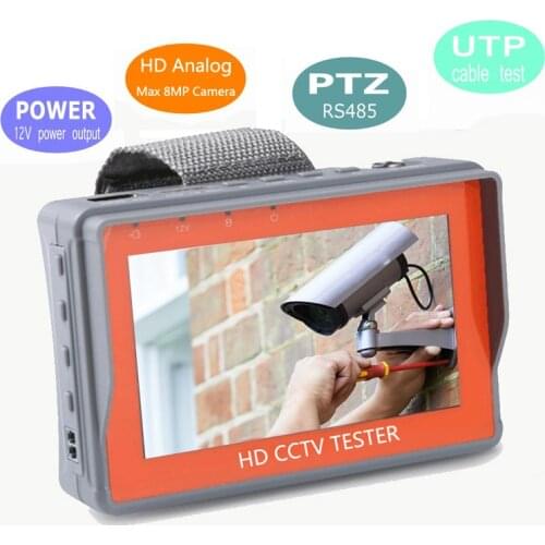 NEW IV5 5 Inch 8MP CCTV Camera Kamery 12V1A AHD TVI CVI Monitor Security PTZ Support PAL/NTSC Standard Video Signal CVBS Testing