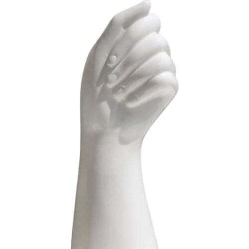 Hand Shape Ceramic Vase Artificial Flowers Pot 23.5cm Table Decoration Decor Home Office Tabletop Figurines Decoration