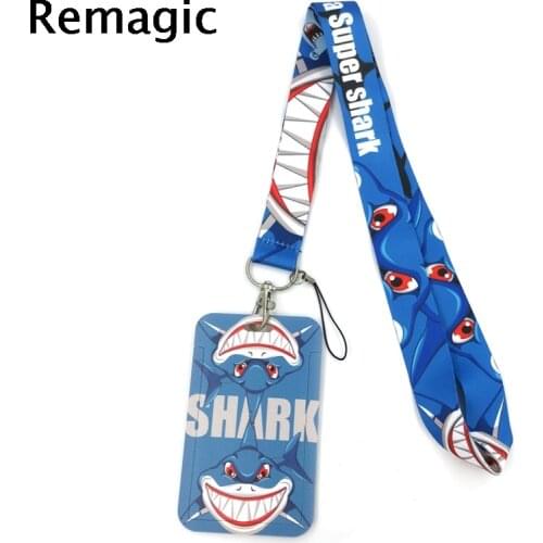 Shark Creative Lanyard Card Holder Student Hanging Neck Phone Lanyards Badge Subway Access Card Holder Accessories
