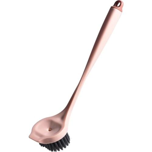 Round Dish Brush with Built-in Scraper Scrub Brush for Pans Pots Kitchen Sink Cleaning 25x6x3cm can CSV