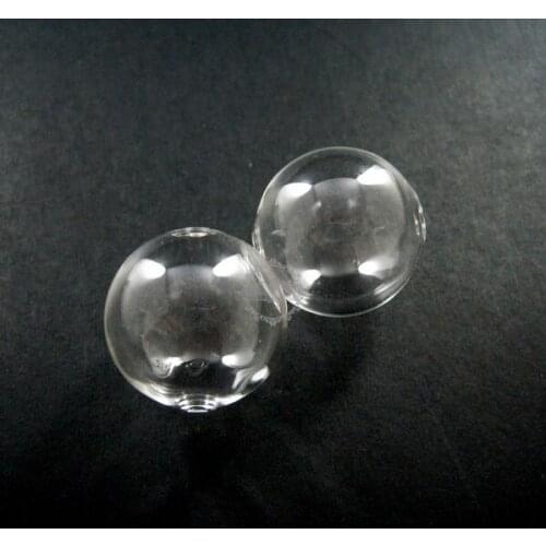 25mm round glass beads bottles with 2mm open mouth transparent DIY glass pendant charm earrings findings supplies 3070052