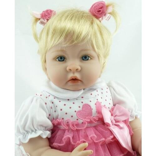 22 Inch 55cm Baby Reborn Doll Lifelike Soft Silicone Reborn Toys Fashion Christmas Birthday Gift for Girls Newborn Babies Toys