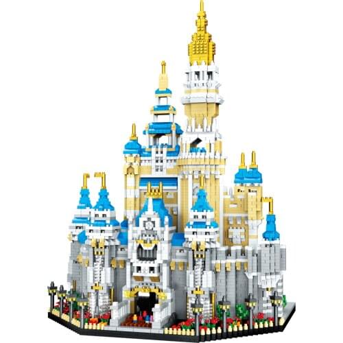 5297pcs+ Magic Castle Mini Building Blocks DSN Mirco 3D Model LZ8028 Diamond Bricks Princess Castle Figures For Children Toys