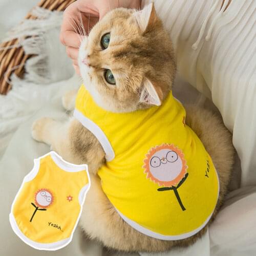 Cartoon Cute Puppy Clothes for Small Dogs Spring Leisure Cat Costume for Kitty Printing Pet Clothes for Teedy Sports Dog Vests