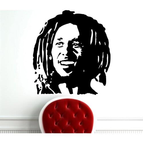 Music Wall Decals Bob Marley Reggae Rasta Jamaica Large Vinyl Transfer Stencil Decal Sticker Wall Art Boys Home Decor Mural A324