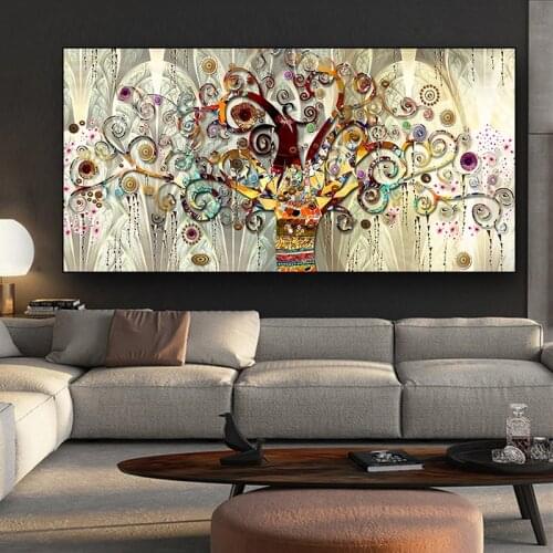 Tree of life by Gustav Klimt Canvas Paintings Posters and Prints Cuadros Wall Art for Living Room Home Decor (No Frame)