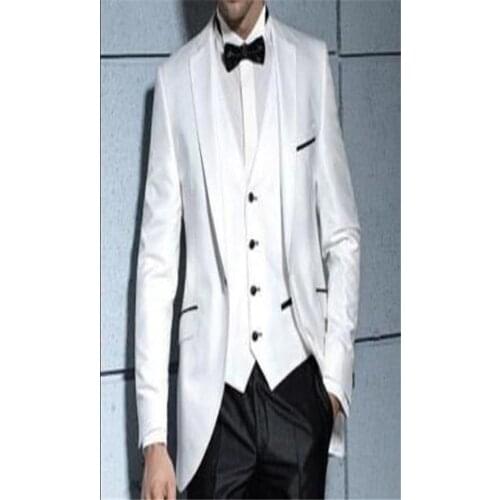 New Classic Men’s Suit Smolking Noivo Terno Slim Fit Easculino Evening Suits For Men White Groom Tuxedos One button Best Man Par