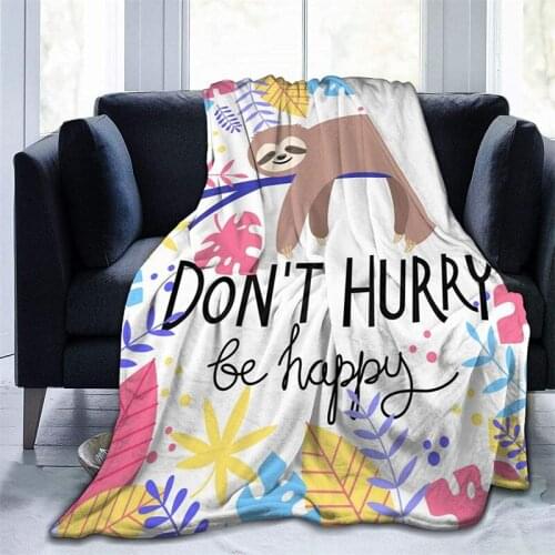 Cute Sloth Navajo Cubre Camara Green Throw Blanket 3D Print On Demand Sherpa Super Comfortable For Sofa Thin Quilt Nordic