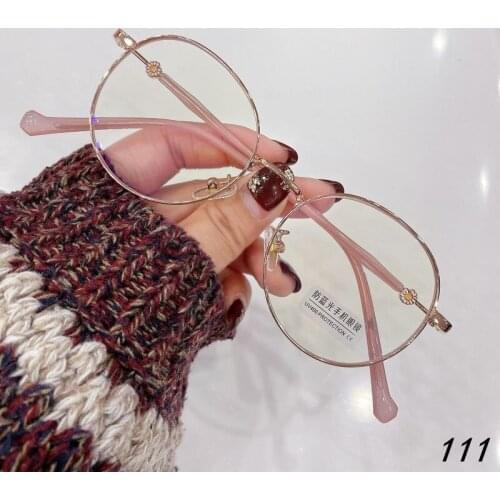 Transparent Computer Glasses Frame Women Men Anti Blue Light Round Daisy Eyewear Blocking Glasses Optical Spectacle Eyeglass