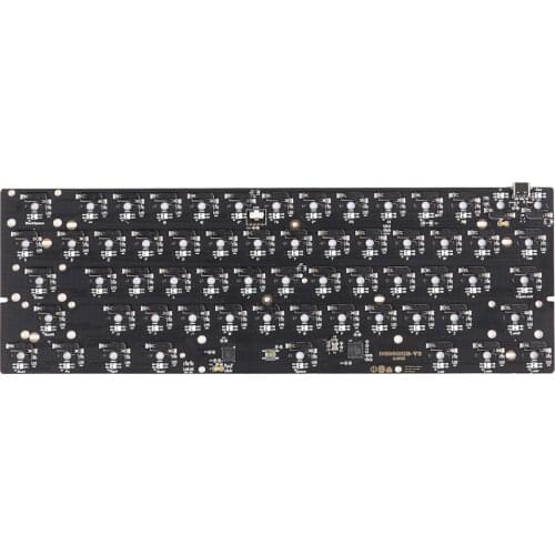 Poker 61 Layout ANSI Hot Swap Type-c RGB PCB Plate DIY Mechanical Keyboard Kits Programmable QMK PCB Plate Support VIA