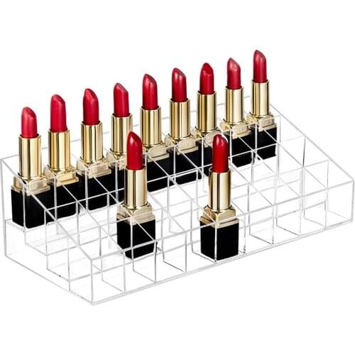 HGHO 36 Grid Transparent Acrylic Lipstick Storage Rack Cosmetic Display Rack