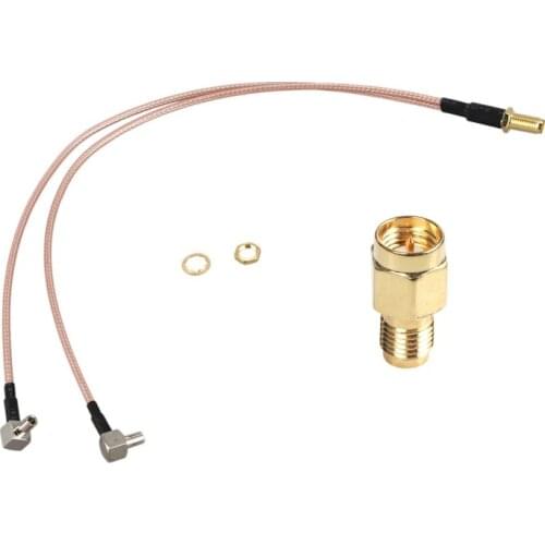 1Pcs Sma Male Plug To RP-Sma Female RF Coax Adapter Connector & 1Pcs Sma Female To Y Type 2 X TS9 Male / CRC9 Male Connector Spl