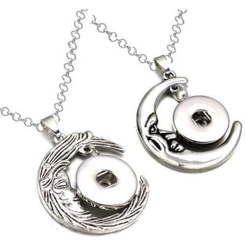 Moon And Sun 277 Ginger fit 12mm 18mm Snap Button Jewelry Pendants Necklace Interchangeable Charm Jewelry For Women gift