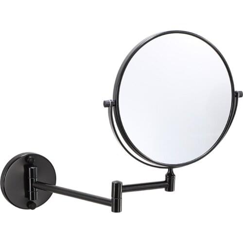 Dressing Mirror Wall Mounted 8 inch Magnifying two-sides Mirror Space aluminum Black Makeup Mirror Cosmetic Mirror Lady Gift