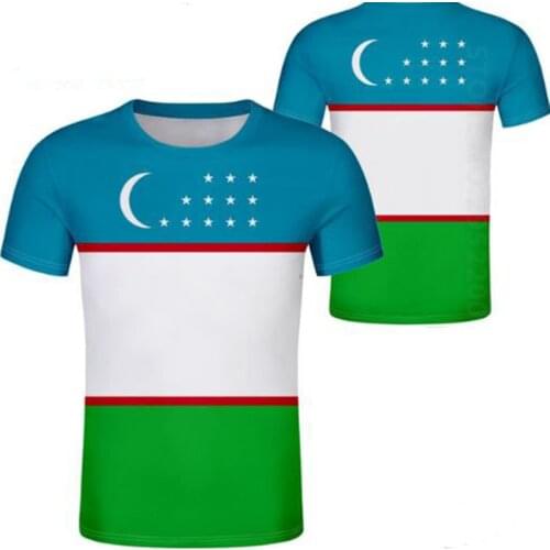 UZBEKISTAN male youth diy free custom made name number photo uzb casual t shirt nation flag uz ozbekiston uzbek country clothes