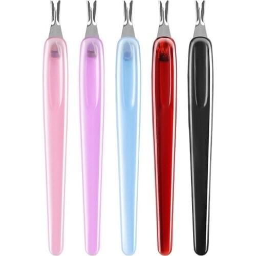 5Colors Stainless Steel Cuticle Pusher Nail Art Fork Manicure Tool for Trim Dead Skin Fork Nipper Pusher Trimmer Cuticle Remover