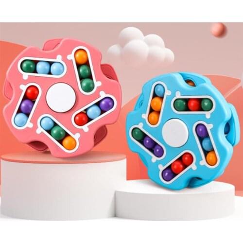 Rotating Magic Bean Colorful Magic Cube Little Magic Bean Stress Relief Toy Adults Finger Gyro Magic Disk Educational Cube Toy