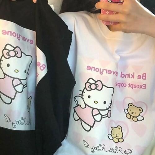 Sanrio Hello Kitty Wizard Print Short Sleeve Summer T-shirt Womens Top Women