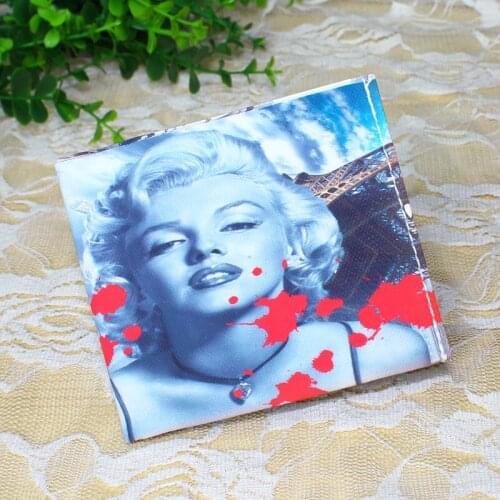 Women Wallets Monroe Hepburn Print Lady Short Purse Fold Purses Woman Clutch Cards ID Holder Wallet Burse Bags Clips Billfold