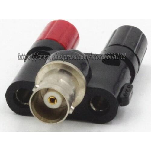 1 PC BNC Female with 2*4mm Stackable Binding Post banana plug test Adapter Connector 500Vrms