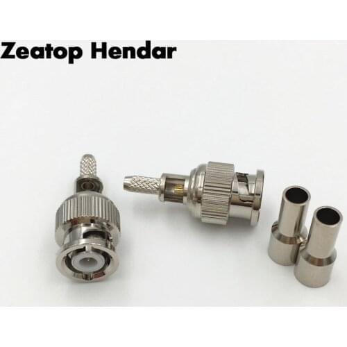 1Pcs Brass Mini BNC MiniBNC Male Plug Open Window Crimp for RG174 RG178 RG316 LMR100 RF Coaxial DIY Connector