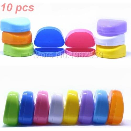 10pcs Dental Orthodontic Retainer Box Case Mouthguards Biteguards Dentures Sport Guard Denture Storage Mouthguard Container