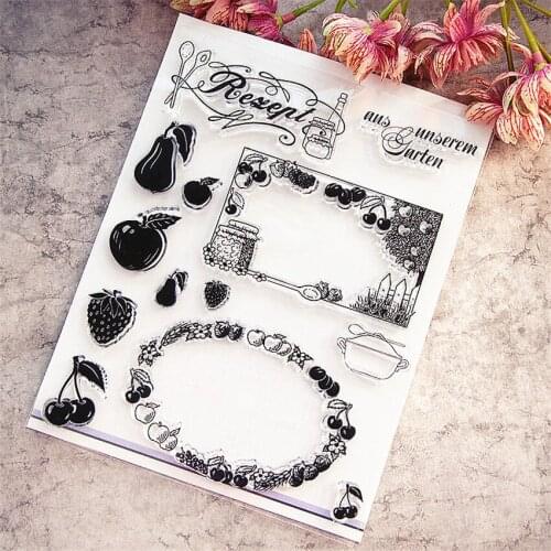 14x18cm Fruit wreath Transparent Clear Stamps Silicone Seals Roller Stamp DIY scrapbooking photo album/Card Making