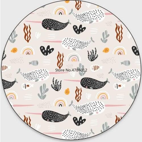150cm Small Fresh Cartoon Animal Forest Park Living Room Bedroom Hanging Basket Chair Round Floor Mat Carpet Customization
