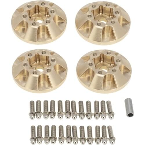 4PCS Brass 12mm Weighted Wheel Hex Hub Weights for 1/10 RC Crawler 1.9 2.2 Wheel Rim Axial SCX10 Traxxas TRX4 D90