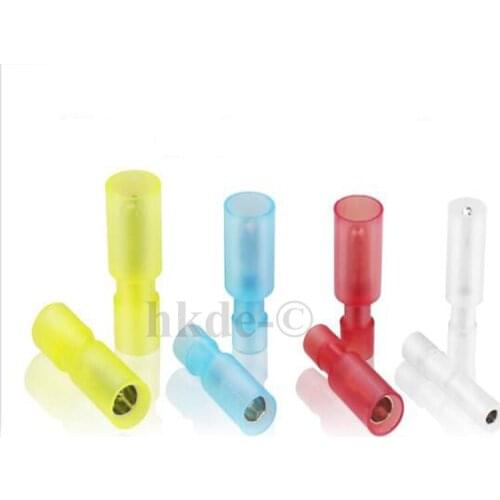 5PCS Nylon Bullet Shaped Brass Female Male Insulating Joint Wire Connector Crimp Terminal MPFNY/FRFNY White/Red/Blue/Yellow
